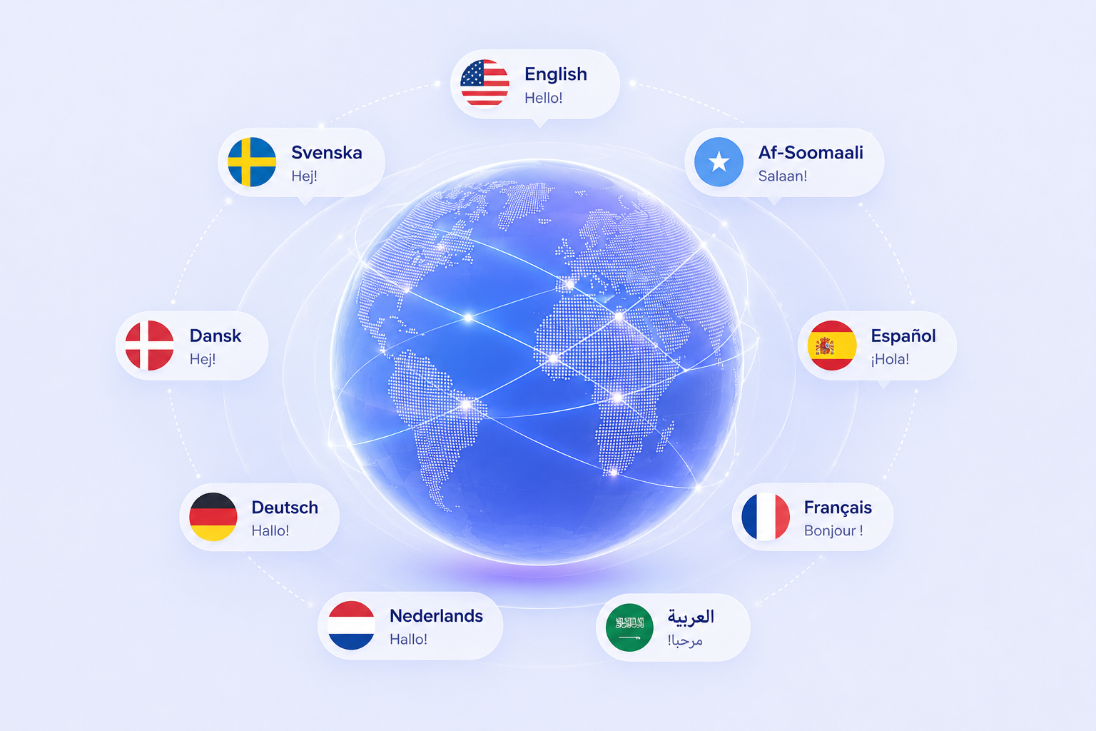 Fahan real-time Somali to English voice translation app interface